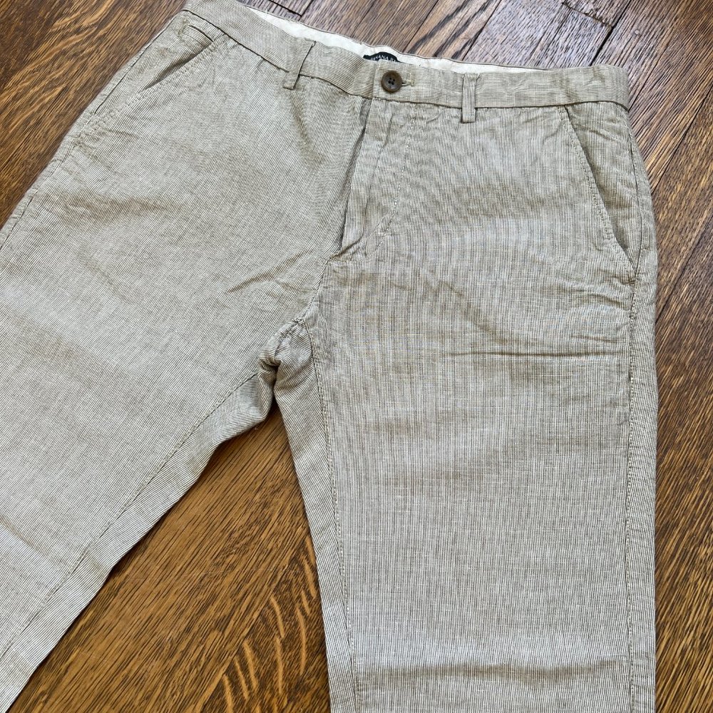 Banana Republic "Kentfield Pant" Linen/Cotton Khaki Blend - Men's 32x30